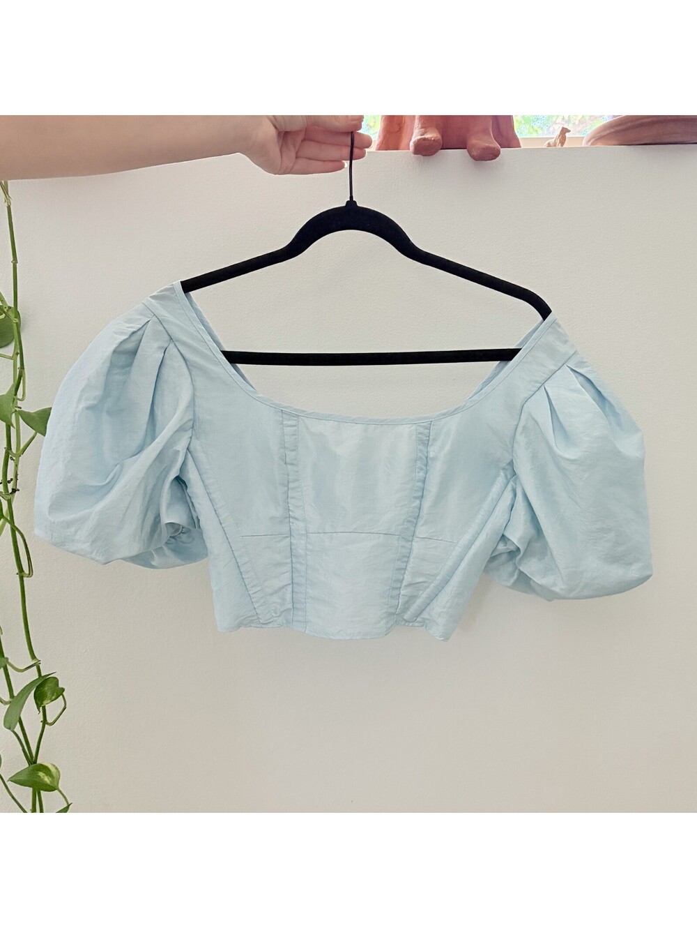 Fairycore Top Puff Sleeves Crop Blouse